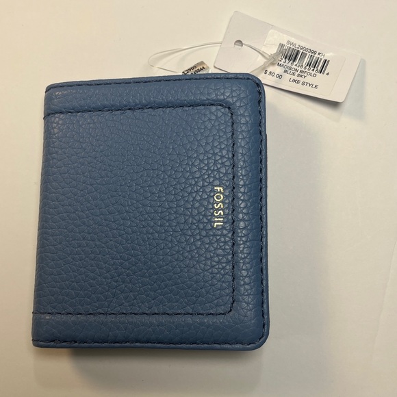 Fossil Blue Pebbled Wallet NWT - Picture 6 of 6